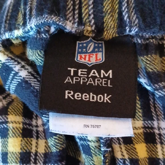 Reebok Pittsburgh Steelers NFL Team Apparel Plaid Pajama Pants - Black & Yellow - Picture 2 of 6